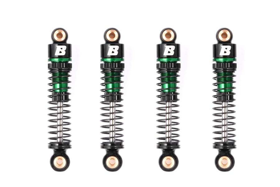 Rc Car Parts for FMS FCX24 FCX18 1/18 1/24 Upgrade Parts: 41mm Oil-Filled Aluminium Shocks (4 pcs) Green - color: Green