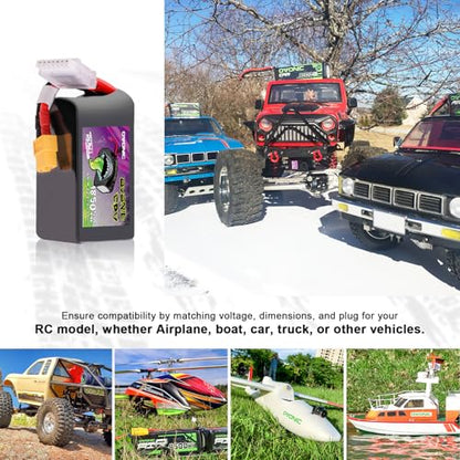 OVONIC 6S 1850mAh Lipo Battery 22.2V 120C Battery with XT60 Plug for RC Car Truck RC Vehicles Boat Drone RC Airplane Quadcopter Helicopter FPV Racing Hobby Models [1 Package Including 2 Batteries]