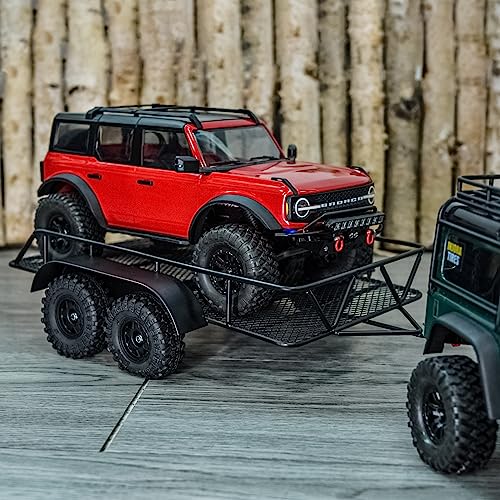 INJORA 543g Trailer with Metal Hitch Mount for 1/18 TRX4M RC Upgrade