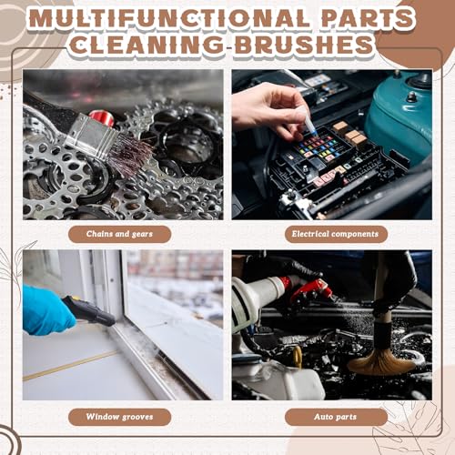 Patelai 2 Pack Parts Cleaning Brush Home and Auto Use Parts Cleaner for Cleaning Auto Engine, Small Motors, Car Detailing, Wheels, Boats, Air Vents, Machinery (Boar Bristle) - color: Boar Bristle
