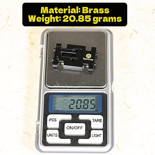 RampCrab Skid Plate Transmission Mount for AX24, Black Coating, Brass Mount for AX24 XC-1, 21 Grams, Upgrades Parts for 1/24 RC Crawler Car - color: Brass-Black