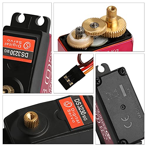 25KG Waterproof Metal Gear RC Servos, 2-Pack, 180° | Waterproof metal gear design with 25T horns for 1/6 to 1/12 RC cars, crawlers, robots and steering upgrades. - style: 2Pcs 25kg