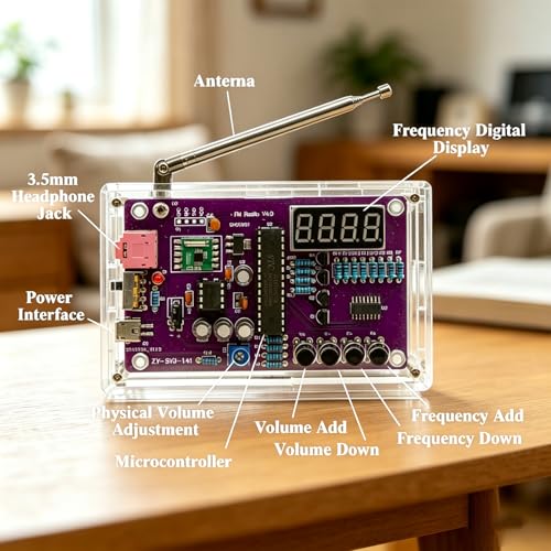 FM Radio Kit Soldering Practice Kit DIY Electronic Kits 87-108MHz FM Radio DIY Kit Digital DIY Soldering Project Kit ISolderStore