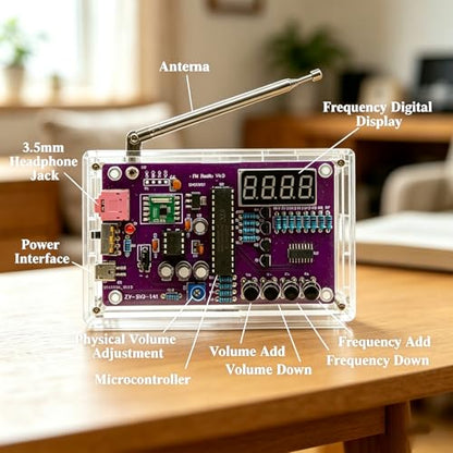 FM Radio Kit Soldering Practice Kit DIY Electronic Kits 87-108MHz FM Radio DIY Kit Digital DIY Soldering Project Kit ISolderStore