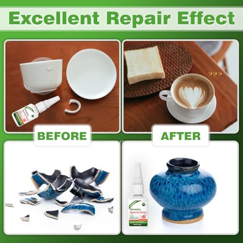 20g Ceramic Glue, Instant Ceramic Super Glue for Porcelain & Pottery | Fast Drying | Heat Resistant | Waterproof Strong Adhesive for Bonding Ceramic, Dishes, Tiles, DIY Crafts - size: 20g Ceramic Glue