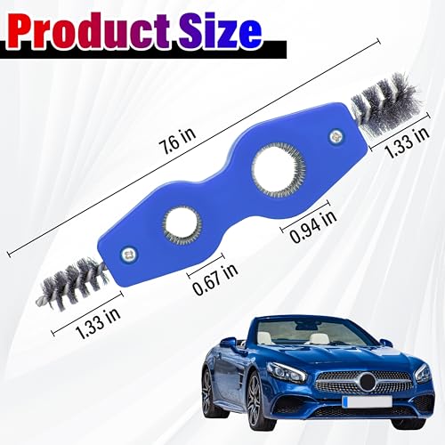 Car Battery Terminal Cleaning Brush, 4 in 1 Auto Battery Cleaner (Blue) | Anti-Rust Battery Terminals Machine Parts Cleaning Tool with Steel Wire for Plumbing Installation Soldering Brazing - color: Blue