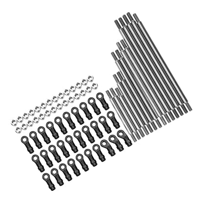 Alomejor Rc Pull Rod with End Ball Set, Metal Link Tie Rod for 1/10 Rc Car Car Model Accessory