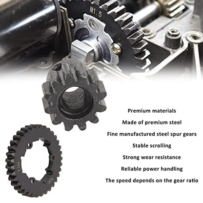 1/5 Scale RC Gear Set, Durable Steel High-Performance Spur Pinion Replacement 35T Spur 15T Pinion for Off-Road Racing Hobbyists and 1/5 Truck Models
