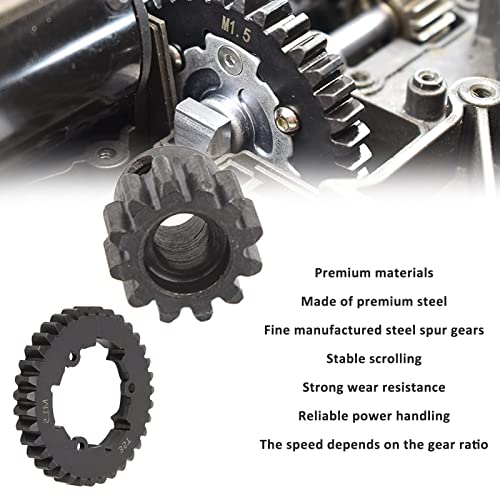 1/5 Scale RC Gear Set, Durable Steel High-Performance Spur Pinion Replacement 35T Spur 15T Pinion for Off-Road Racing Hobbyists and 1/5 Truck Models