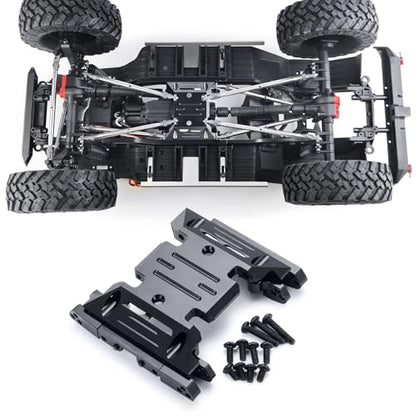 Aluminum Center Transmission Skid Plate Mount Protection Plate Chassis Guard Compatible with Axial SCX10 III Upgrades 1/10 RC Crawler AXI03007 AXI03006 Upgrade Parts