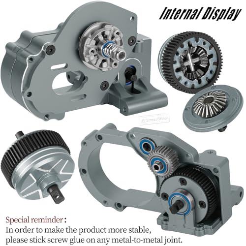 Metal Transmission Complete Upgrades Part for 1/10 Slash/Rustler/Stampede/Bandit 2WD(VXL),Gearbox Case w/76T 83T 86T 90T Gear,Diff,Slipper Clutch & Rebuild Kit,Pressure Plate,Titanium - color: Titanium(1set)