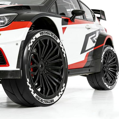 1/10 RC Car Tires and Wheels Set, On-Road Touring & Drift Tires with Foam Inserts, High Grip Rubber, 12mm Hex Compatible with Tamiya Traxxas HSP RC Cars (4 Pack) (Black) - color: Black