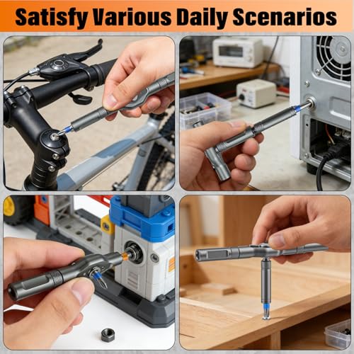 Ratchet Allen Wrench Set, Mini Ratchet Set, 24 in 1 Magnetic Screwdriver Sets Multi Bit Ratcheting Screwdriver Set with Storage Case S2 Steel Bits Suitable for Furniture Assembly