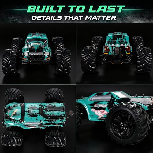 JLBRACINGRC 1/10 Brushless Fast RC Cars, Monster Truck,80+KM/H High Speed 4x4 Off-Road RC Truck,2.4GHZ Remote Control Car,IPX7 Waterproof RC Trucks for Adults(Not Include Battery)