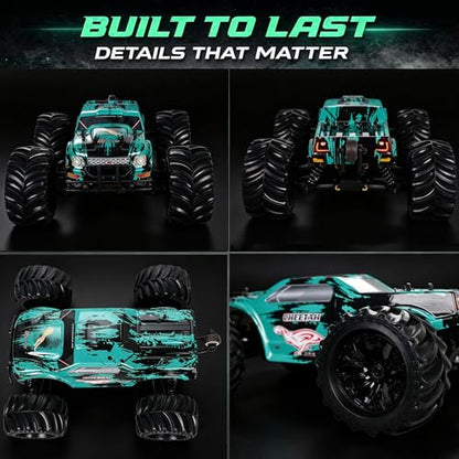 JLBRACINGRC 1/10 Brushless Fast RC Cars, Monster Truck,80+KM/H High Speed 4x4 Off-Road RC Truck,2.4GHZ Remote Control Car,IPX7 Waterproof RC Trucks for Adults(Not Include Battery)