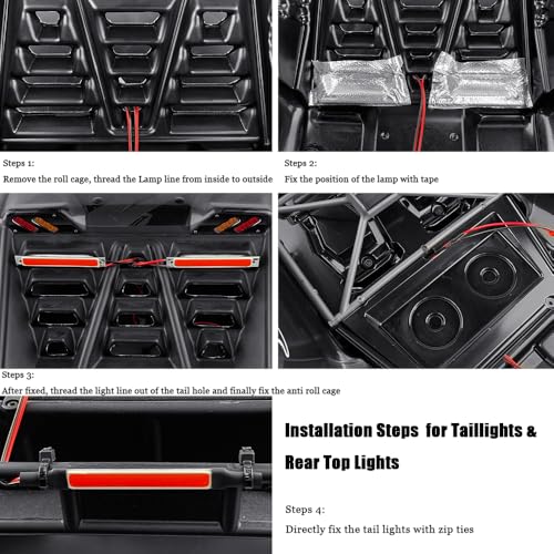 MORLORDY 1/7 RC Car LED Light Kit - Headlight Taillights Rear Top Light Lamp Set for ARR-ma 1/7 Mojave 6S EXB BLX RC Desert Truck