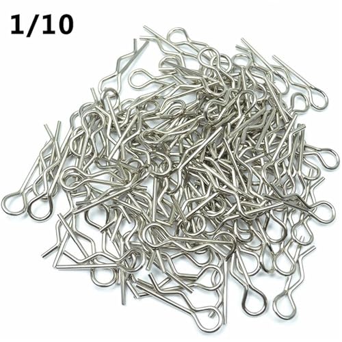 RC Crawlers Components For HSP For HPI 1/8 1/10 1/16 Replacement RC Body Shell Clip Pins Model Remote Control Car Spare Parts RC Model Car Toy Accessories 100PCS(1/10) - size: 1/10
