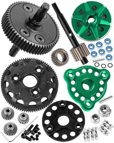 RC 48P&83T Upgrades Parts Spur Gear&Slipper Clutch&Transmission Gear&Slipper Rebuild Kit for 1/10 Slash/Rustler/Stampede/Bandit 2WD(VXL),Pressure Plate Hops up,Green - color: Green(48P&83T)