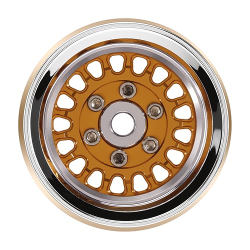 INJORA ModuWheel 1.0" Aluminum Wheel Offset -4.4mm for 1/18 1/24 RC (Gold) - color: Gold