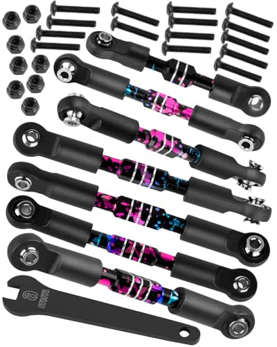 RC Aluminum Front&Rear Link Set Upgrades Part for 1/10 Slash 2WD VXL.Adjustable Turnbuckles Camber Links Toe Link Hops Up,Colour - color: Colour(for 1/10)