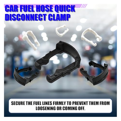 30PCS 3/8" 5/16" Fuel Line Clips, Car Fuel Hose Quick Disconnect Retaining Clips Assortment Kit, Universal Vehicle Repair Replacement Accessories Replace 2F1Z9A317BA 2F1Z9A317AA (Black&White)