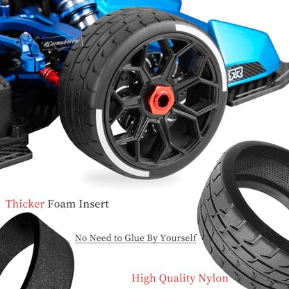 RC Wheels and Tires for 1/8 Typhon 6S BLX,1/7 Infraction 6S BLX,Limitless,RC Wheels and RC Tires Soft Tires Truck Tire Highway Tires,Black - color: Black(4pcs)