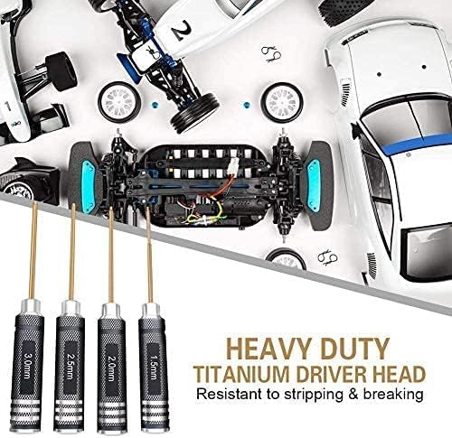 4pcs 1.5mm 2.0mm 2.5mm 3.0mm Hex Screw Driver Set Titanium Hexagon Screwdriver Wrench Tool Kit for Multi-Axis FPV Racing Drone RC Quadcopter Helicopter Car Models - style: 4pcs Screwdrivers