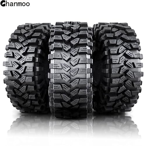 1.9 RC Crawler Tires 120mm With Foam Insert Soft Rubber 1/10 Scale Mud slingers Tyres For Traxxas TRX4 Axial SCX10 SCX10 II RC4WD D90 D110 TF2 Tamiya CC01 Gen8 1.9 Beadlock Wheel Rims 4PCS