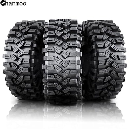 1.9 RC Crawler Tires 120mm With Foam Insert Soft Rubber 1/10 Scale Mud slingers Tyres For Traxxas TRX4 Axial SCX10 SCX10 II RC4WD D90 D110 TF2 Tamiya CC01 Gen8 1.9 Beadlock Wheel Rims 4PCS