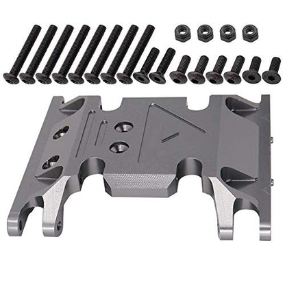 Aluminum Alloy Gearbox Base Center Skid Transmission Plate for AXIAL SCX10 II 1/10 RC Rock Crawler Car Upgrade Parts (Titanium)
