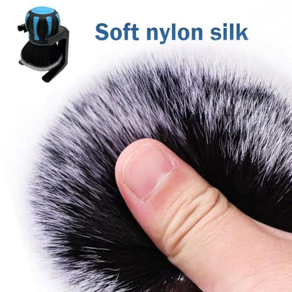 Car Interior Brush, Soft Bristles with Storage Rack, Car Beauty Tools, Car Detailing Brush Kit, Suitable for Most Cars (Blue) - color: Blue