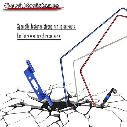 Front and Rear Sway Bar Kit Upgrades Part for 1/10 Slash 2WD,Aluminum Front Rear Wide Sway Bar Kit RC Upgrades.