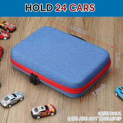 Hard Car Storage case for Diecast Cars, Storage Bag Compatible with 24 Diecast Cars, Matchbox Cars, Mini Cars, Diecast Cars Storage for Kids （Only Box）