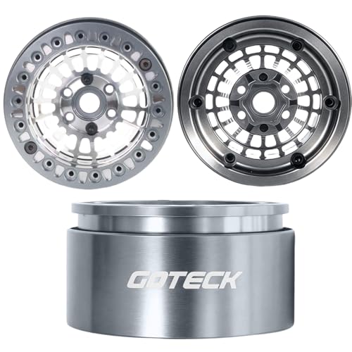 GOTECK RC Rims 1.9 Inch Beadlock Wheel Negative Offset -10mm CNC Aluminum Wheel Rim Wheel Hub 4pcs-Set for Axial SCX10 Pro TRX4 VS4-10 Gen8 RC4WD 1/10 RC Crawler Car - color: Gs10