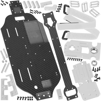 Carbon Fibre Chassis Upgrades Part for 1/10 Slash 4X4 VXL,RC Chassis Protect Armor Skid Plate Guard Hops Up,Replace #TRA6808,Silver - color: Silver - (Carbon Fibre Chassis)