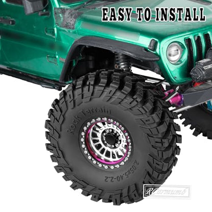 2.2 Inch RC Crawler Tires for 1/10 TRX4 SCX10 Capra AMG 6x6 Gen8 Everest Gen7 Pro Off-Road Vehicles,All-Terrain High Grip Soft Rubber Tires w/Deep Tread & Foam Insert,StyleB - style: StyleB(4pcs)