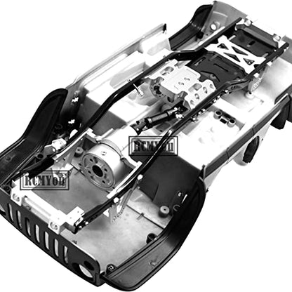 Upgrades Part for 1/10 SCX10 & SCX10 II 90046 313mm 12.3 Inch Wheelbase Chassis Frame,Metal Prefixal Gearbox & Drive Sharft & Gearbox Hops Up