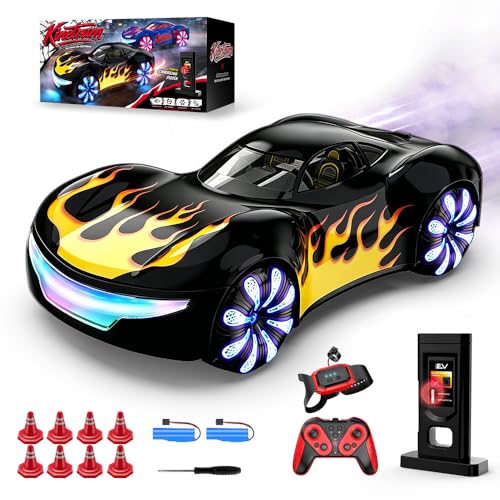 2.4GHz Remote Control Car, 360° Spins, Side-to-Side Movement, Dual Spray, LEDs, Auto Demo, RC Vehicle Outdoor Toys RC Cars Toys for Ages 8-13 Boys Girls Kids Birthday - color: Black