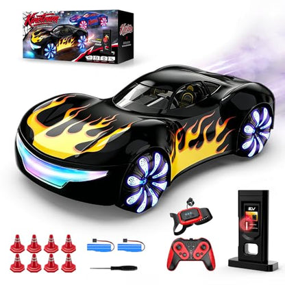 2.4GHz Remote Control Car, 360° Spins, Side-to-Side Movement, Dual Spray, LEDs, Auto Demo, RC Vehicle Outdoor Toys RC Cars Toys for Ages 8-13 Boys Girls Kids Birthday - color: Black