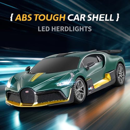 MIEBELY Licensed Bugatti Divo 1:24 Model RC Race Car for Kids Adults | Officially licensed;2.4GHz control; LED headlights;3.7V battery;sturdy ABS;indoor/outdoor play;gift for boys & collectors - style: Bugatti Divo