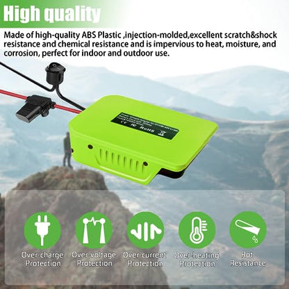 TPDL Power Wheel DIY Adapter for Ryobi 40V Battery Dock Power Connector Wire Robotics 14 Gauge Wire, with Fuse & Switch