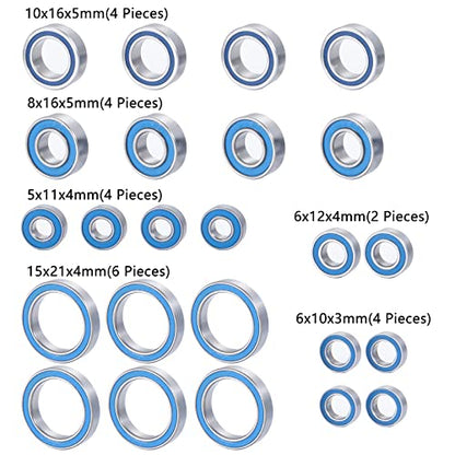 24Pcs Wheel Hubs Rubber Sealed Bearing for Axial Yeti XL RTR Kit | 1/5 1/6 1/8 RC Car Upgrade Parts