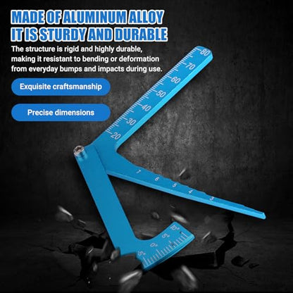 RC Camber Gauge, Aluminium Alloy RC Car Camber Tool Adjustable Ruler Adjusting Height and Wheel Rim Camber Tool for DIY (Blue)