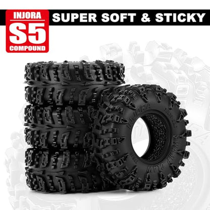 INJORA 0.7" Swamp Claw Tires 36 * 14mm for Axial SCX30 Upgrade, T7019