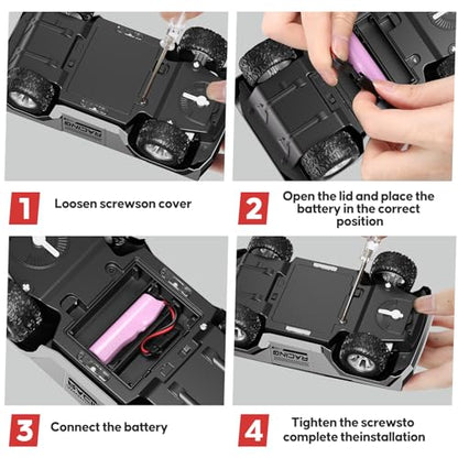 1:24 RC Car Toys, All Terrain High Speed 2WD RC Truck with Light and Loadspace, 2.4GHz Off-Road Vehicles Remote Control Car, Electric Vehicle Toys Gift for Boys Girls Age 3+ - color: Silver
