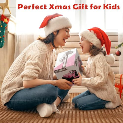 NQD RC Cars with DIY Sticker, Pink Remote Control Car for Girls, 2.4Ghz Jeep RC Trucks, Little Girl Toys Birthday Xmas for 3 Years Old and Up - color: Pink