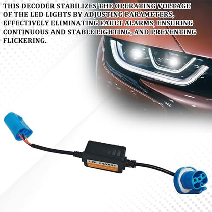 Car LED CAN Bus Decoder, 9007 Load Resistor Turn Signal Harness Adapter, Anti-Flicker Error Decoder Resistor Universal for LED Headlight Tail Light Conversion Kit (9007, 2PCS) - size: 9007