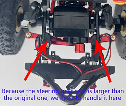 RC Servo Steering Servo for RC Car Boat Model Parts AX24 Axial SCX24 Upgrade Parts with Servo Mount Bracket and Arm (red) - color: Red