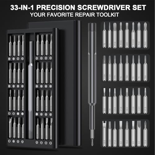 Tanson Precision Screwdriver Set 33-In-1 Small Screwdriver Set,Mini Screwdriver Kit Magnetic Professional Electronic Repair Tool for PC,Computer,Laptop,Iphone,Cell Phone,MacBook,Tablet,Watch,Glasses - color: 32 Black