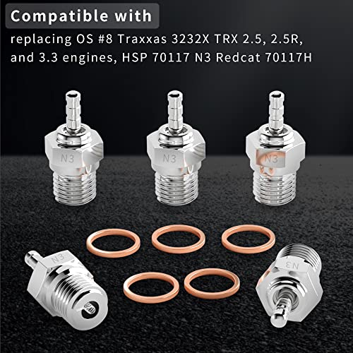 GLOBACT RC Glow Plug 70117 N3 Hot Spark for Kyosho Redcat HPI HSP 1/8 1/10 | Replace OS 8, Nitro Engine Parts